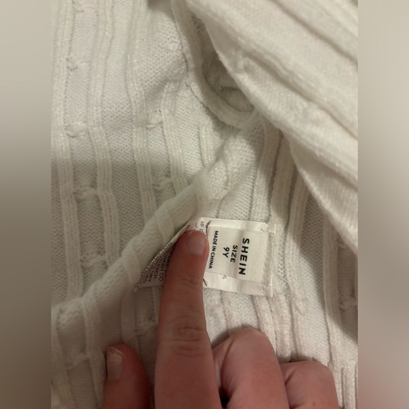 Shein Kids White Cardigan Sweater Button Up Size 9 Years - Picture 3 of 4